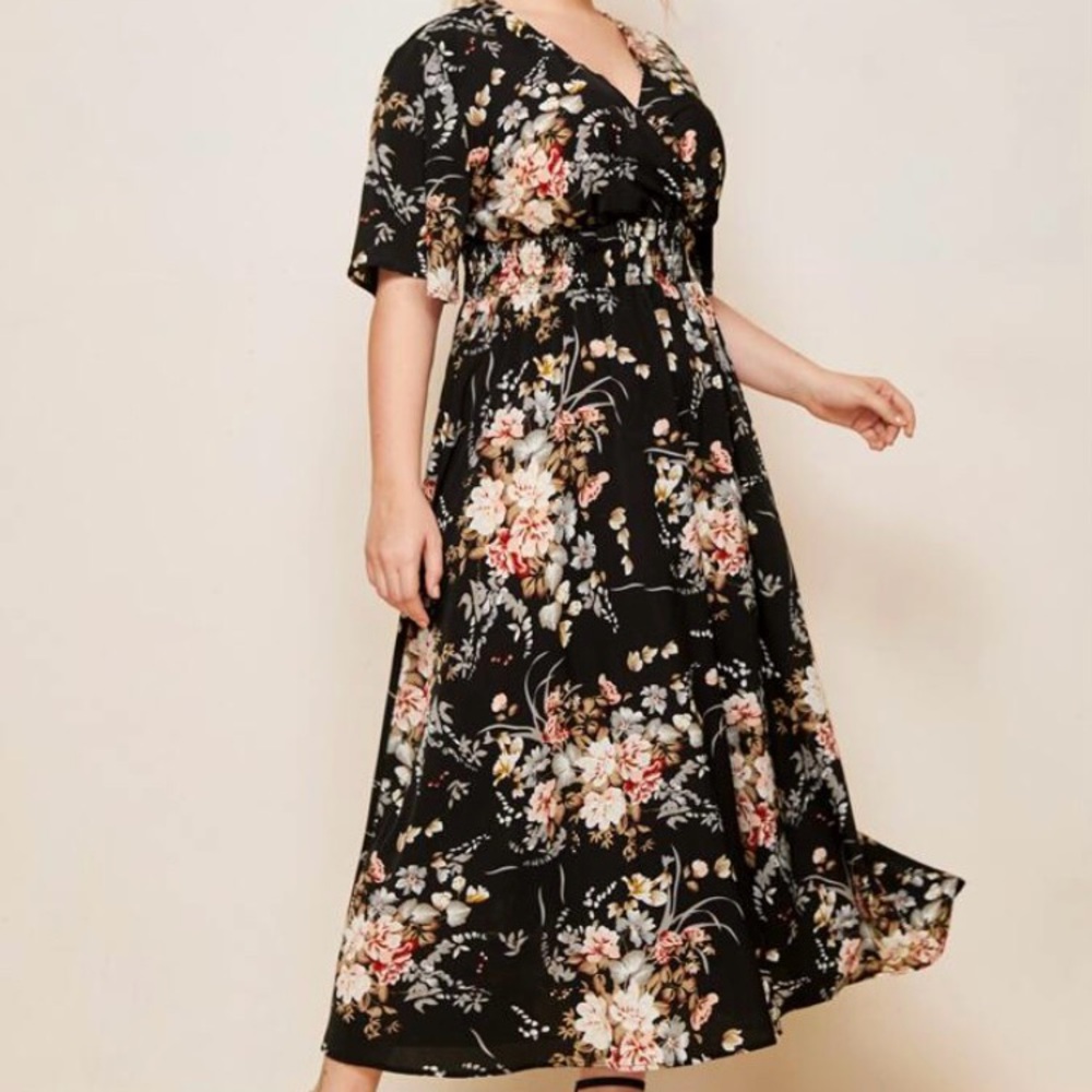Floral Black Maxi Dress